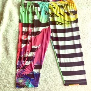 LBisse Active Capris Striped Size XL
